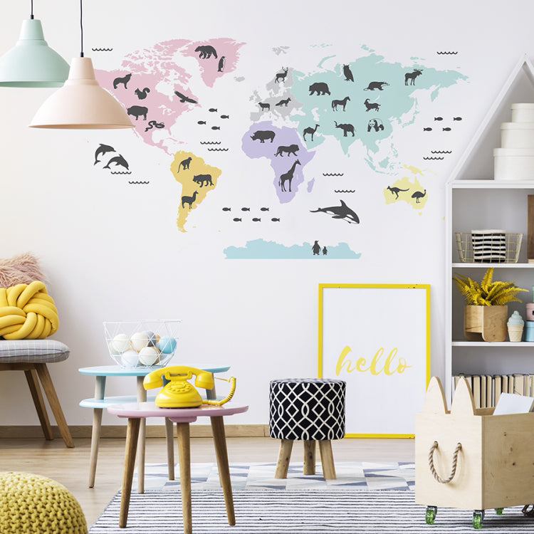 Yokodesign® Stenska nalepka Zemljevid sveta Pastel 150x84 Yokodesign