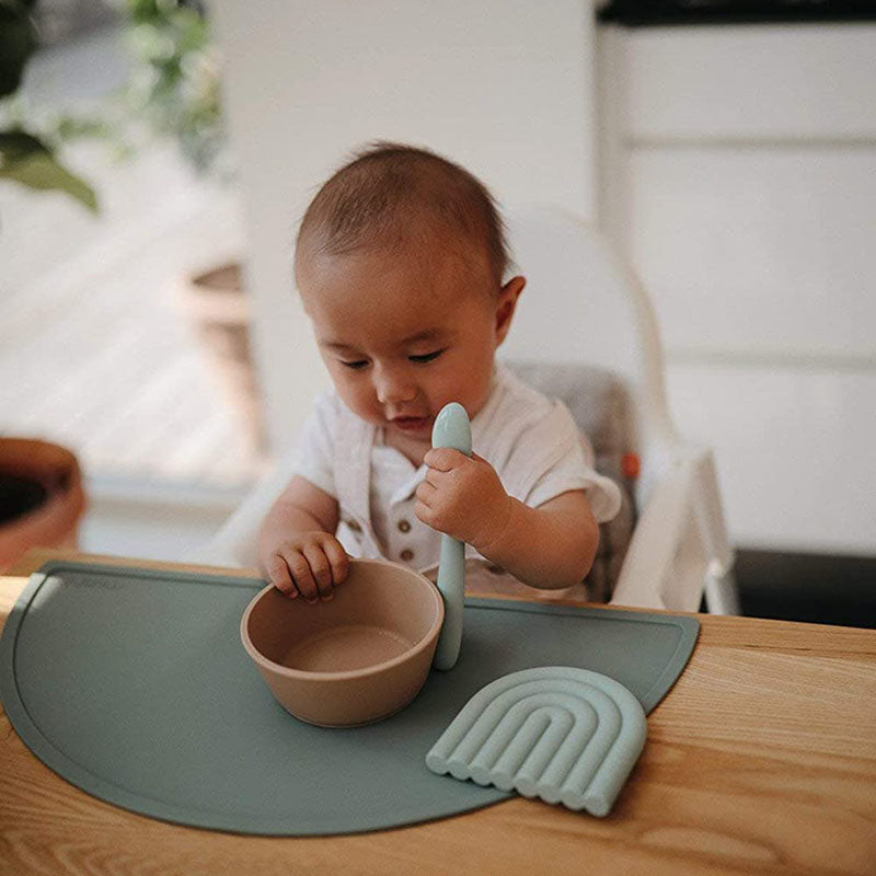 Mushie® Silikonska skledica z vakuumskim dnom Stone Mushie