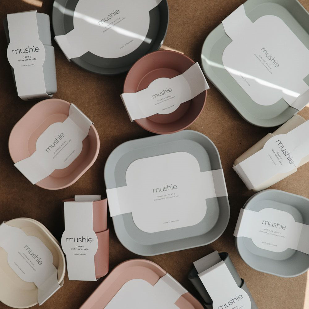 Mushie® Set dveh skledic Blush Mushie