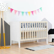 Benlemi® Otroška posteljica Sleepy 120x60 White/Natural Benlemi