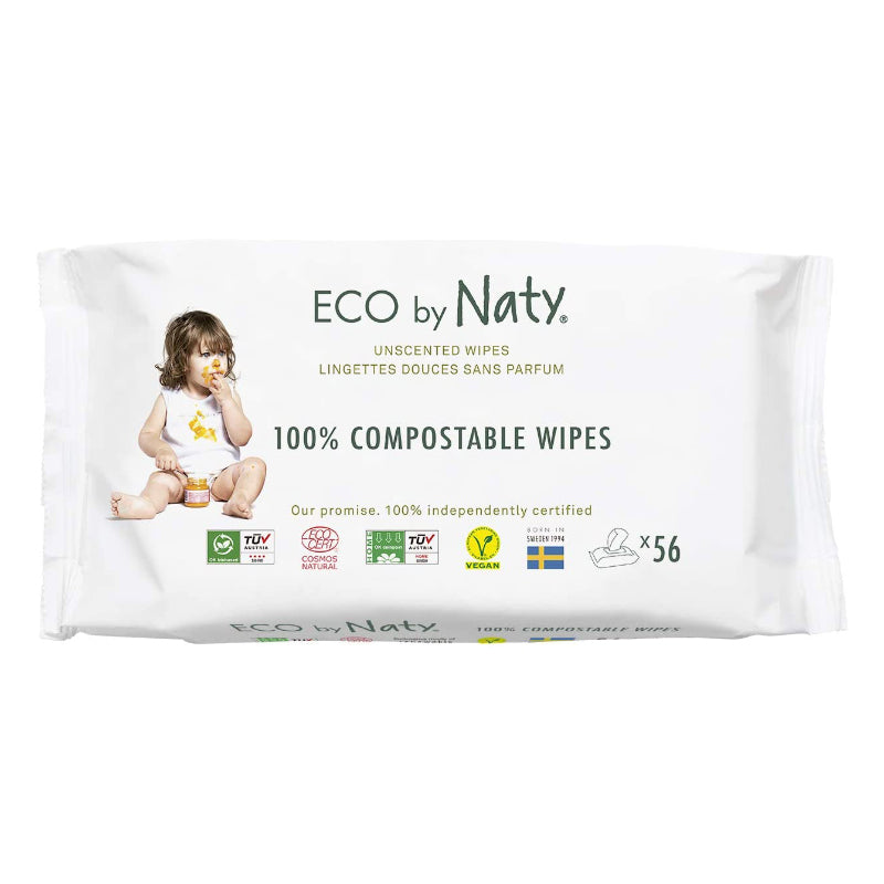 Eco by Naty® Osvežilni robčki Unscented 56 kosov Eco by Naty