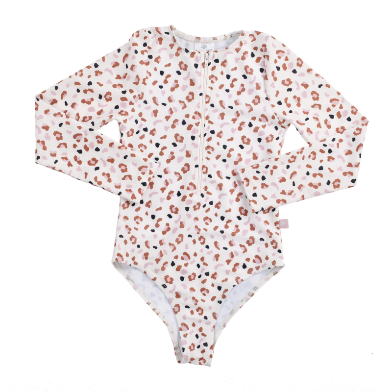 Swim Essentials® Otroške enodelne kopalke Kahki Leopard 122 128 Swim Essentials