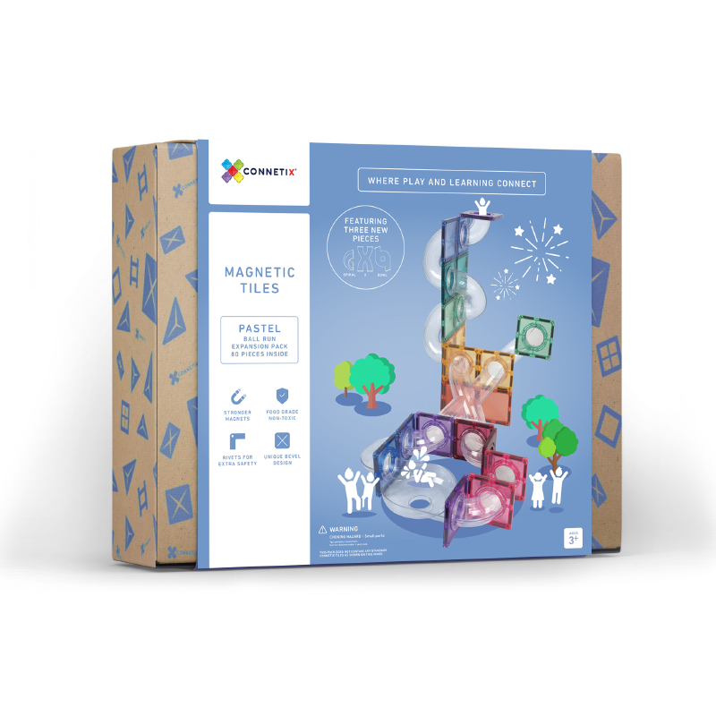 Connetix® Magnetne ploščice Pastel Ball Run Expansion Pack 80-delni Connetix