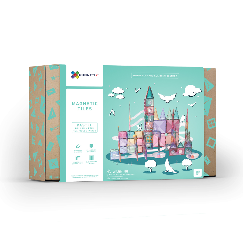 Connetix® Magnetne ploščice Pastel Ball Run Pack 106-delni Connetix