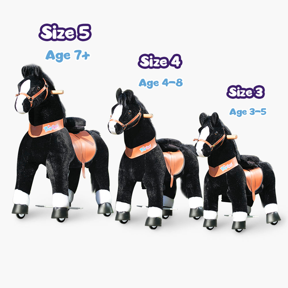 PonyCycle® Konjiček na kolesih - Black with White Hoof (7+L) PonyCycle