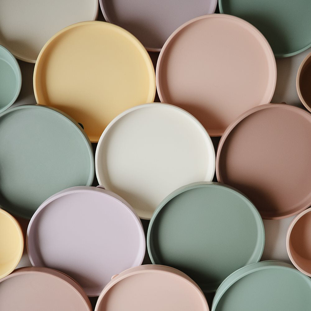 Mushie® Silikonski krožnik z vakumskim dnom Blush Mushie