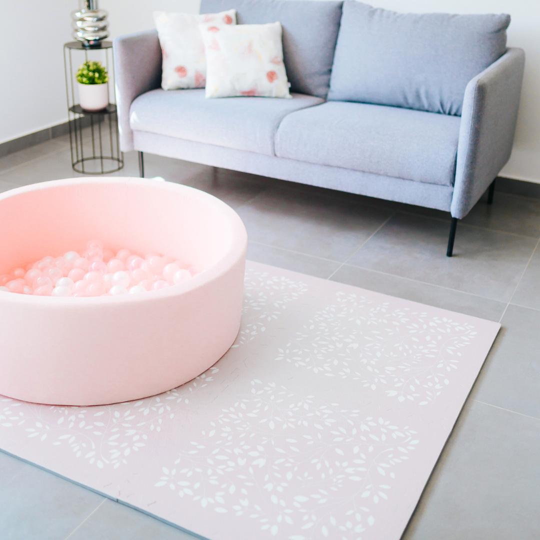 Evibell® Igralna podloga Puzzle 120x180 Leaves Raspberry Evibell