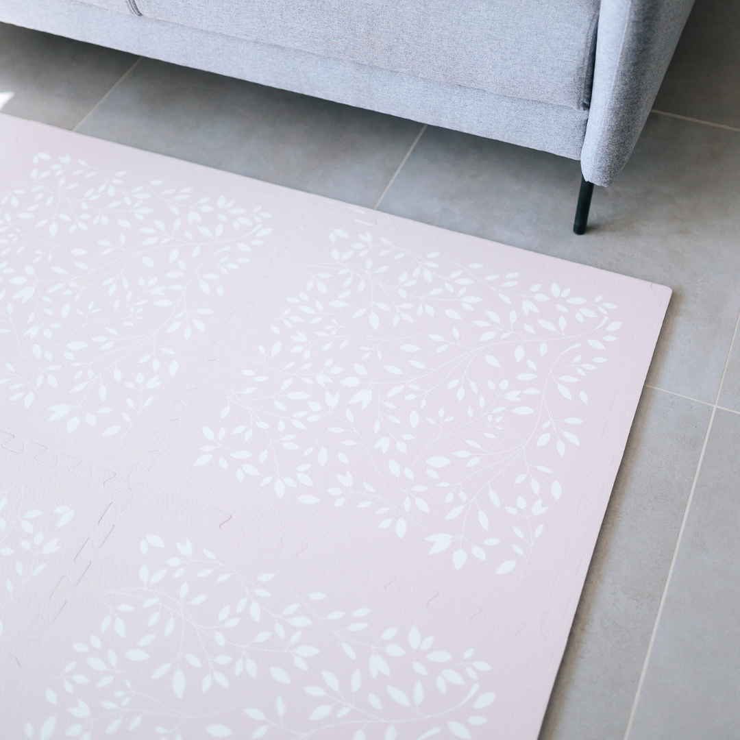 Evibell® Igralna podloga Puzzle 120x180 Leaves Raspberry Evibell