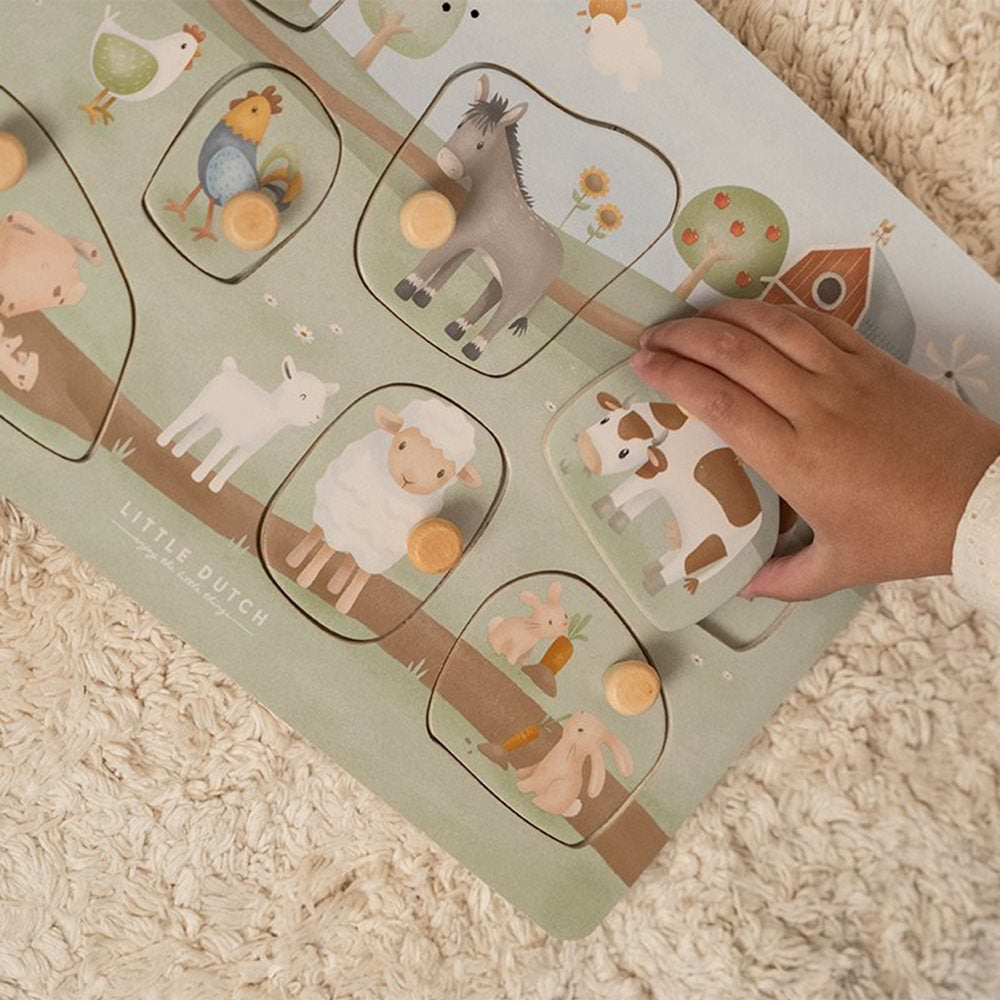 Little Dutch® Lesena zvočna sestavljanka Little Farm Little Dutch