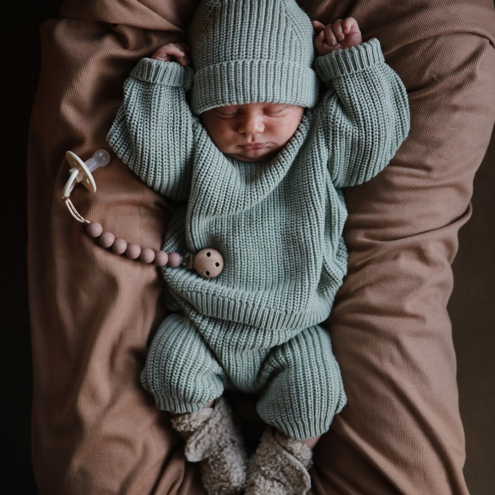 Mushie® Zimska kapa Beanie - Mint Mushie