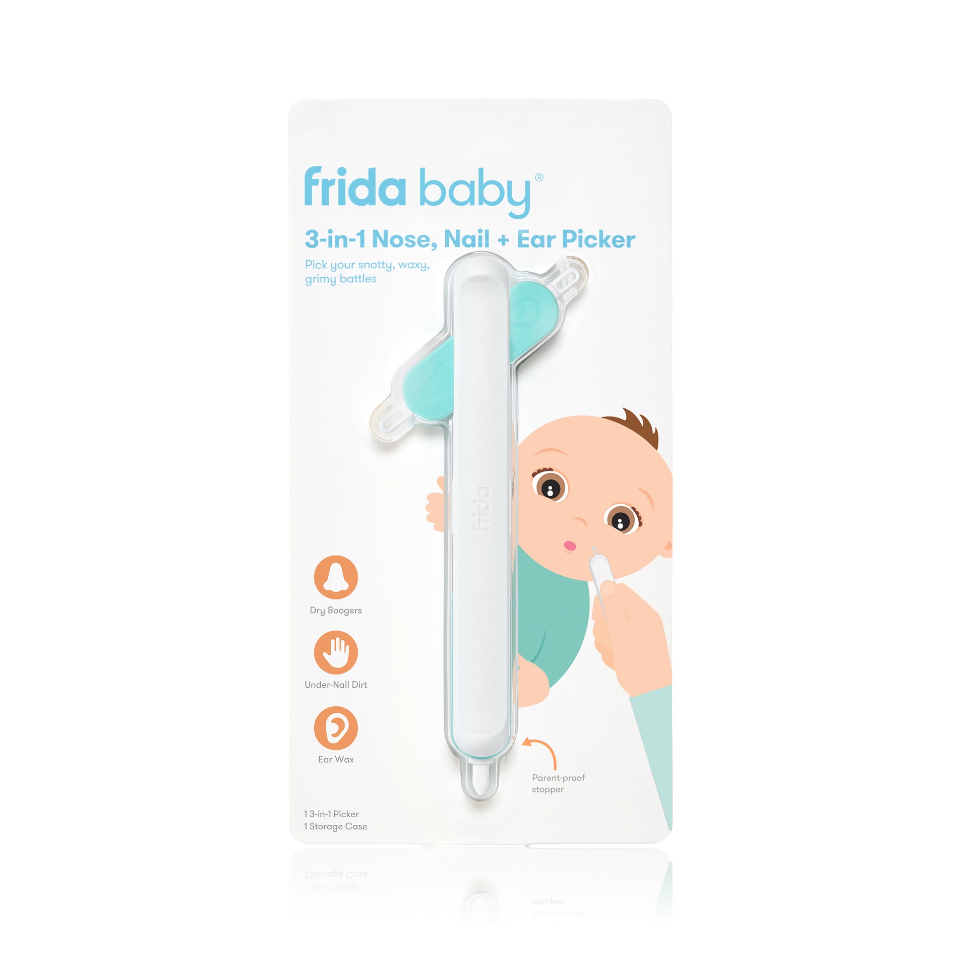 Fridababy® 3v1 Pripomoček za čiščenje nosu, ušes in nohtov Frida