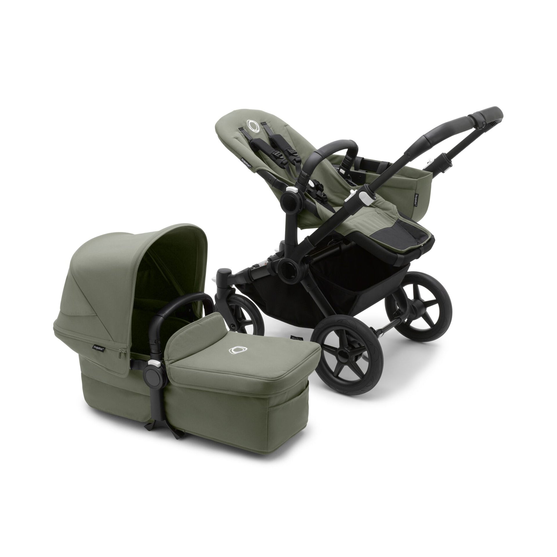 Bugaboo® Otroški voziček 2v1 DONKEY 5 Mono Complete Black/Forest Green - Forest Green Bugaboo