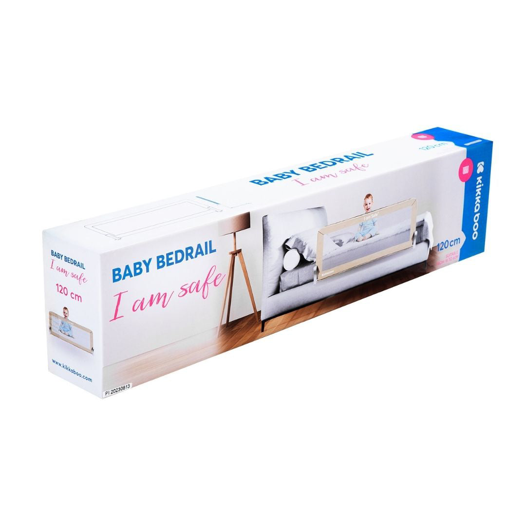 KikkaBoo® Posteljno varovalo I am Safe 120 cm Grey KikkaBoo