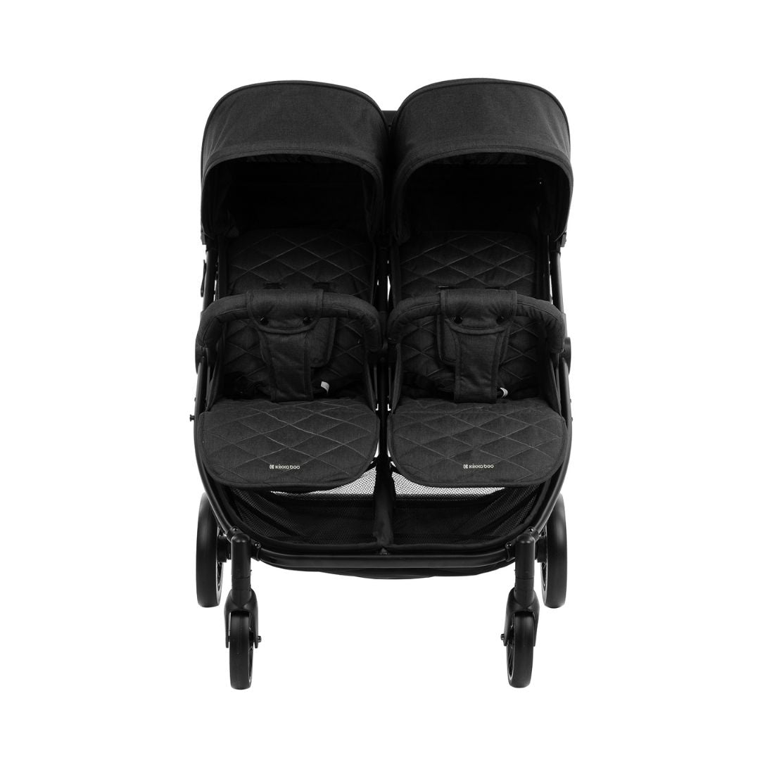 KikkaBoo® Otroški voziček za dvojčke Happy 2 Black KikkaBoo