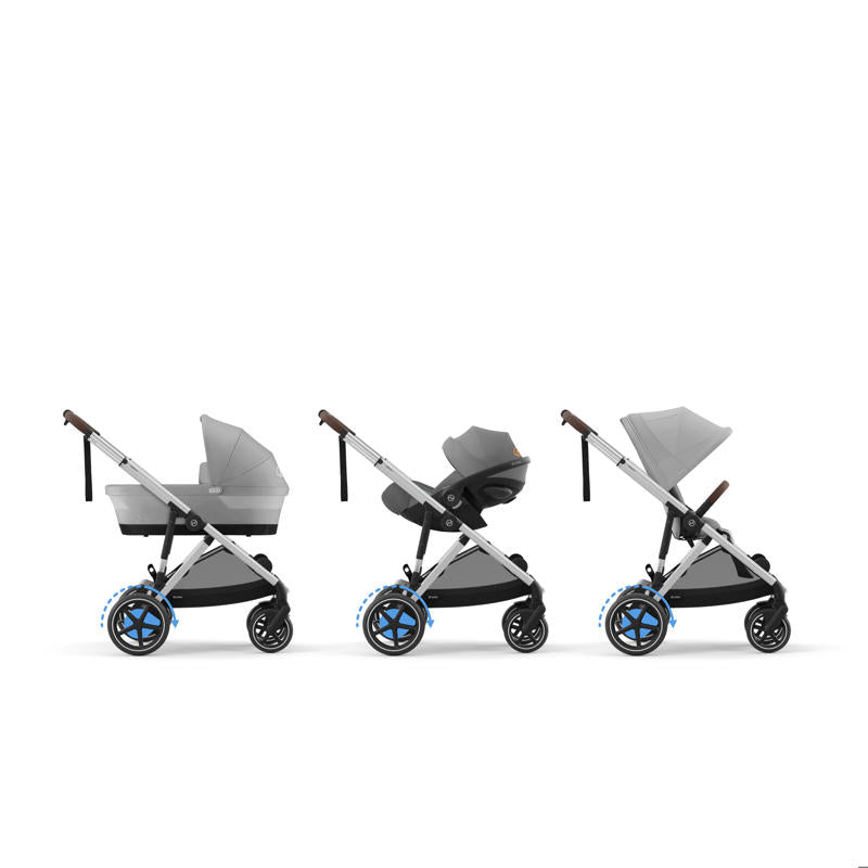 Cybex® Otroški voziček e-Gazelle™ S Stone Grey (Silver Frame) Cybex