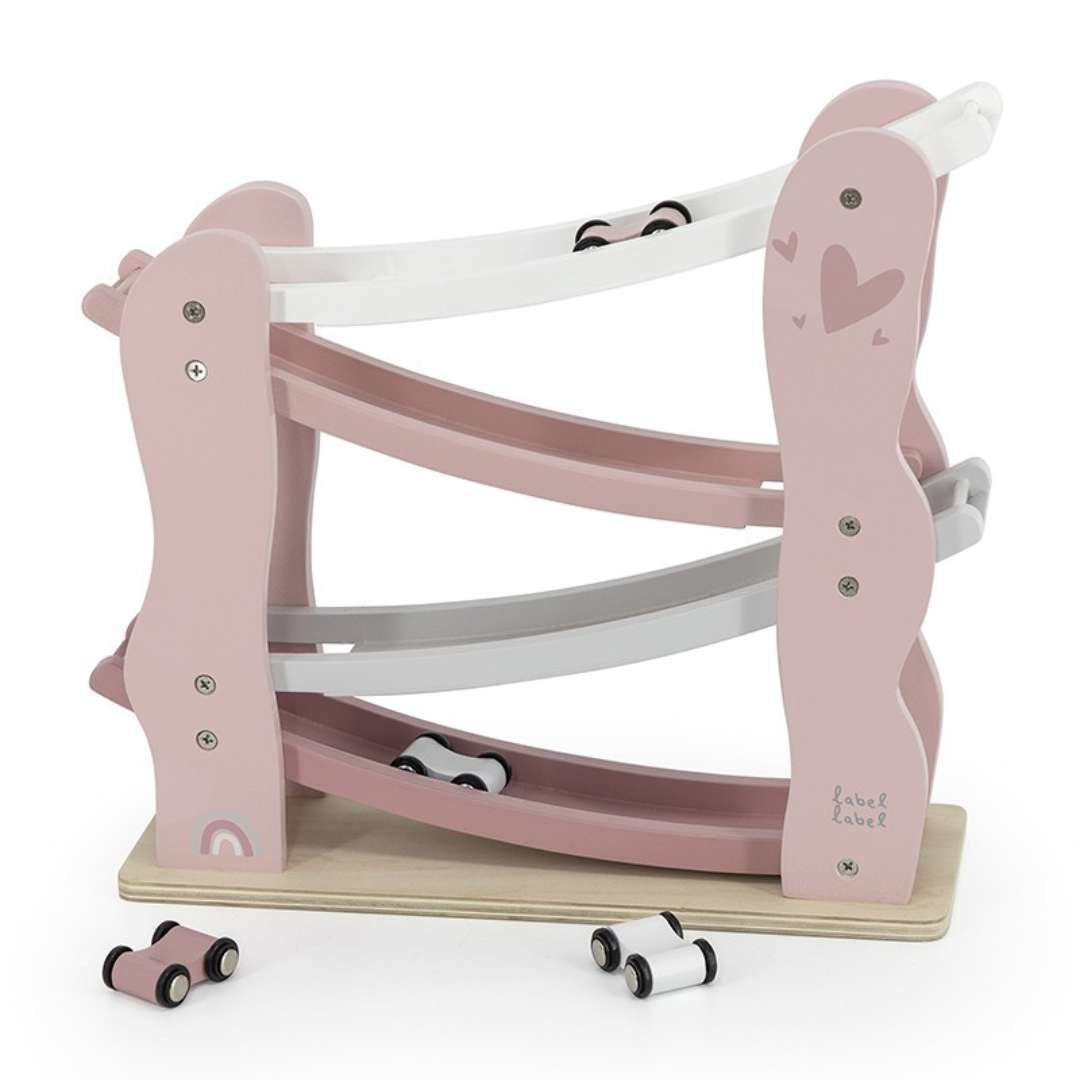 Label Label® Lesena dirkalna steza Car Slider Pink Label Label