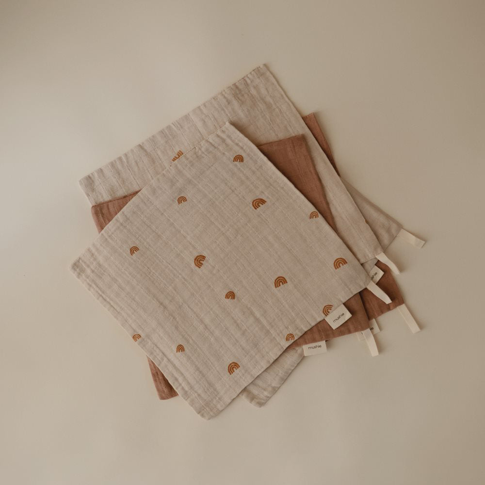 Mushie® Krpice za umivanje 5 kos Rainbow 30x30 Mushie