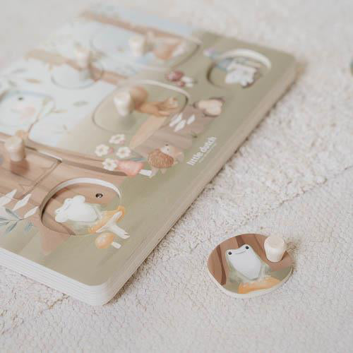 Little Dutch® Lesena zvočna sestavljanka Forest Friends FSC Little Dutch