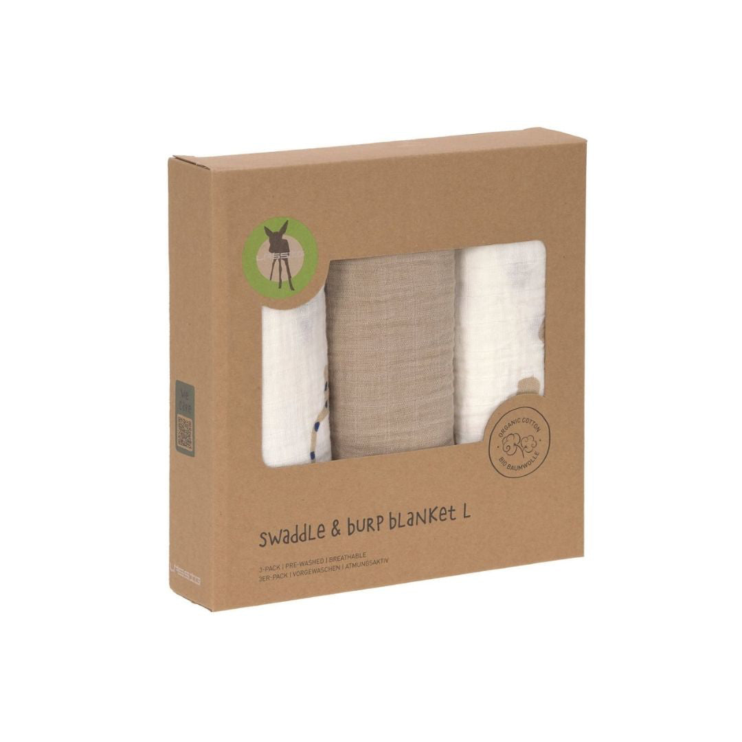 Lässig® Tetra pleničke 3 kosi 85x85 Little Mateys Royal Blue Lässig