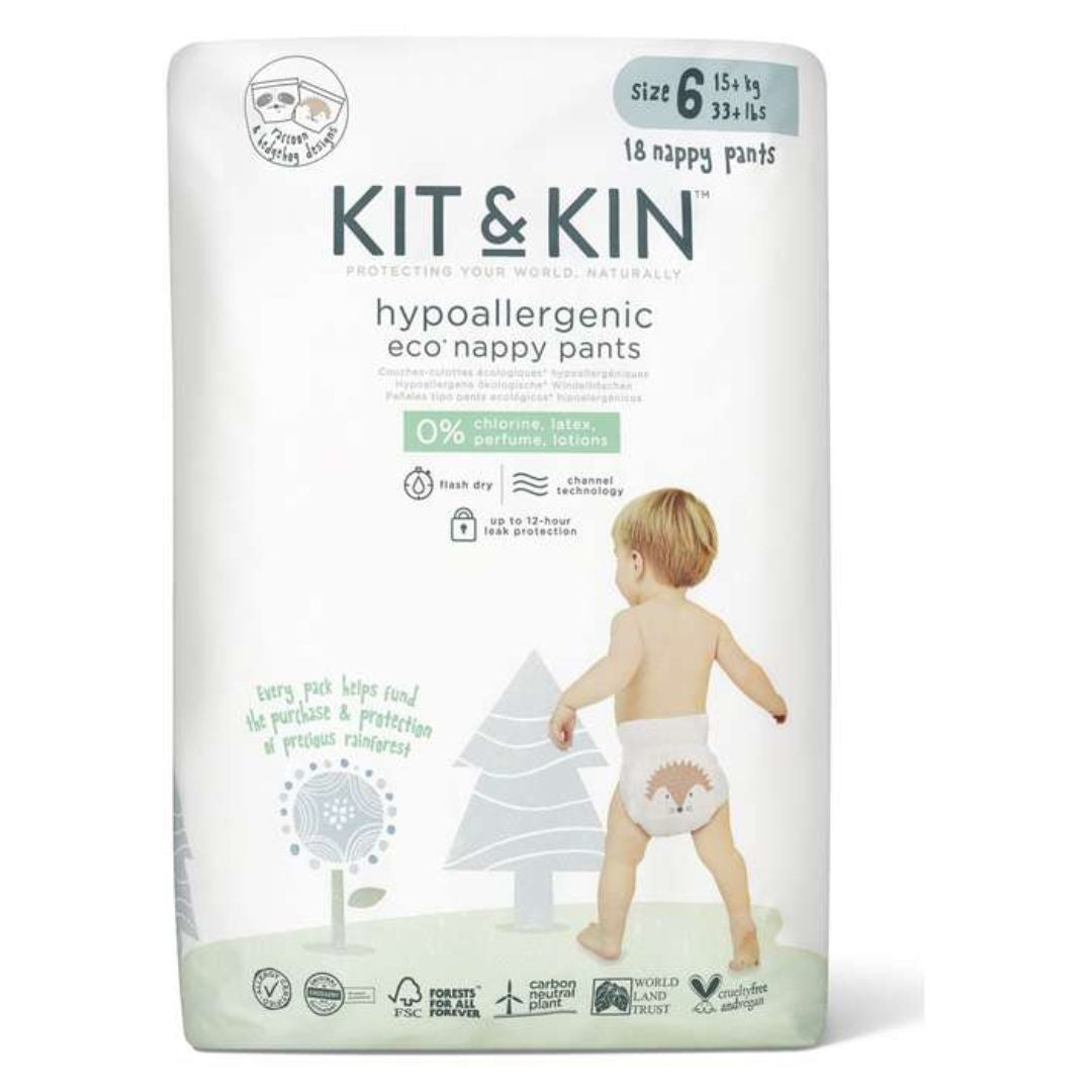 Kit&Kin® Hlačne plenice XL velikost 6 (15kg+) 18 kos Kit & Kin