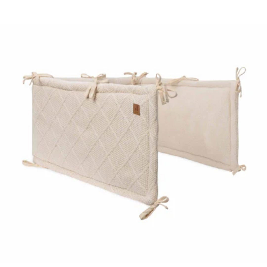 Jollein® Obroba za posteljico Check Knit 180x30 Oatmeal Jollein