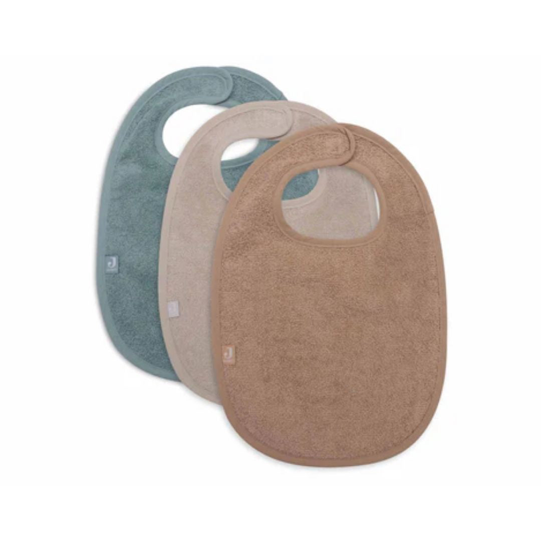 Jollein® Komplet 3 bombažnih slinčkov Sea Green/Nougat/Biscuit Jollein