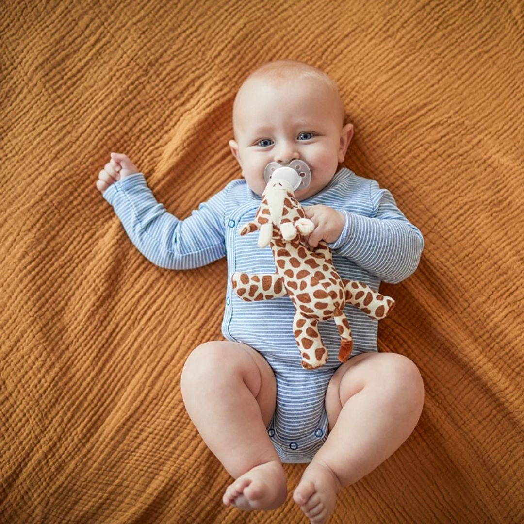 Philips AVENT® Tolažilna duda iz silikona s pliš igračo Žirafa Soft Snuggle Philips AVENT