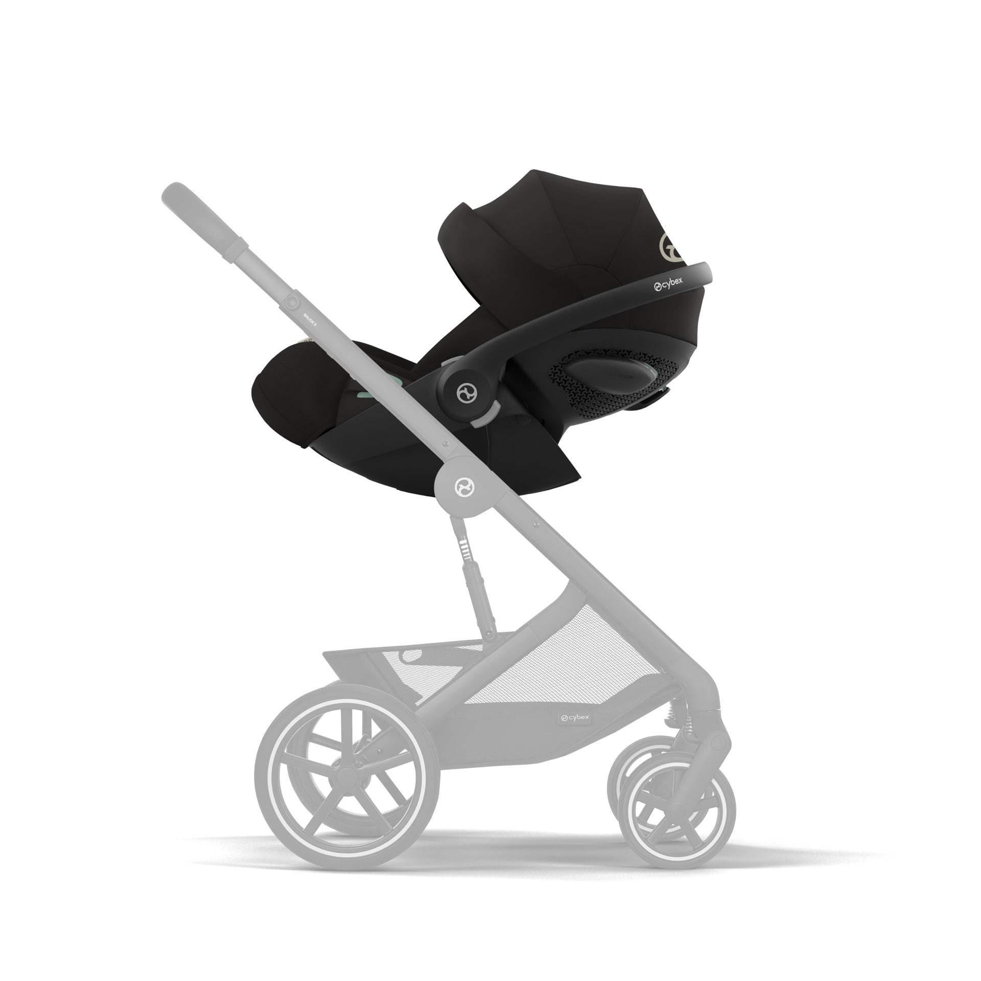Cybex® Otroški voziček 3v1 Balios S Lux + Avtosedež Cloud G Moon Black (+ Rain cover) Cybex