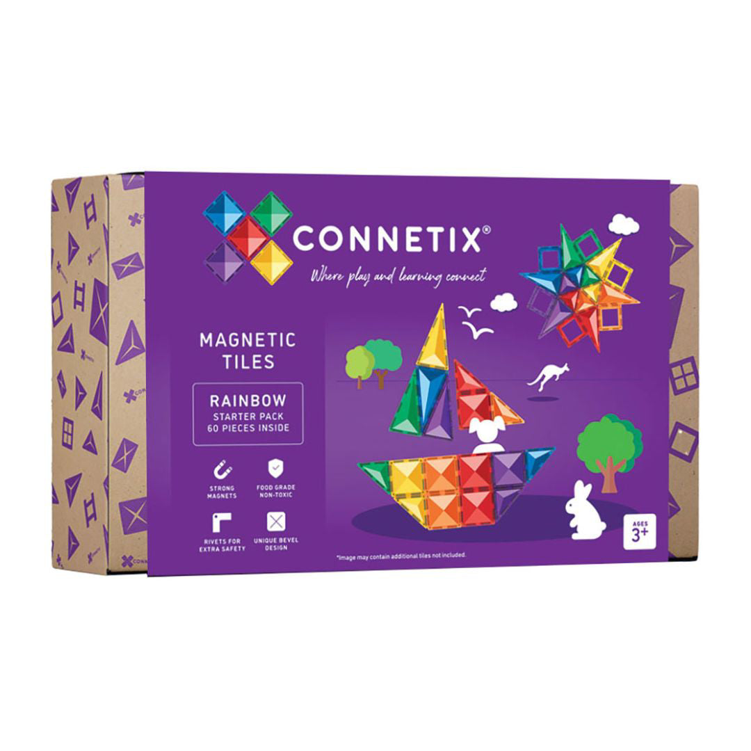 Connetix® Magnetne ploščice Rainbow Starter Pack 60-delni Connetix