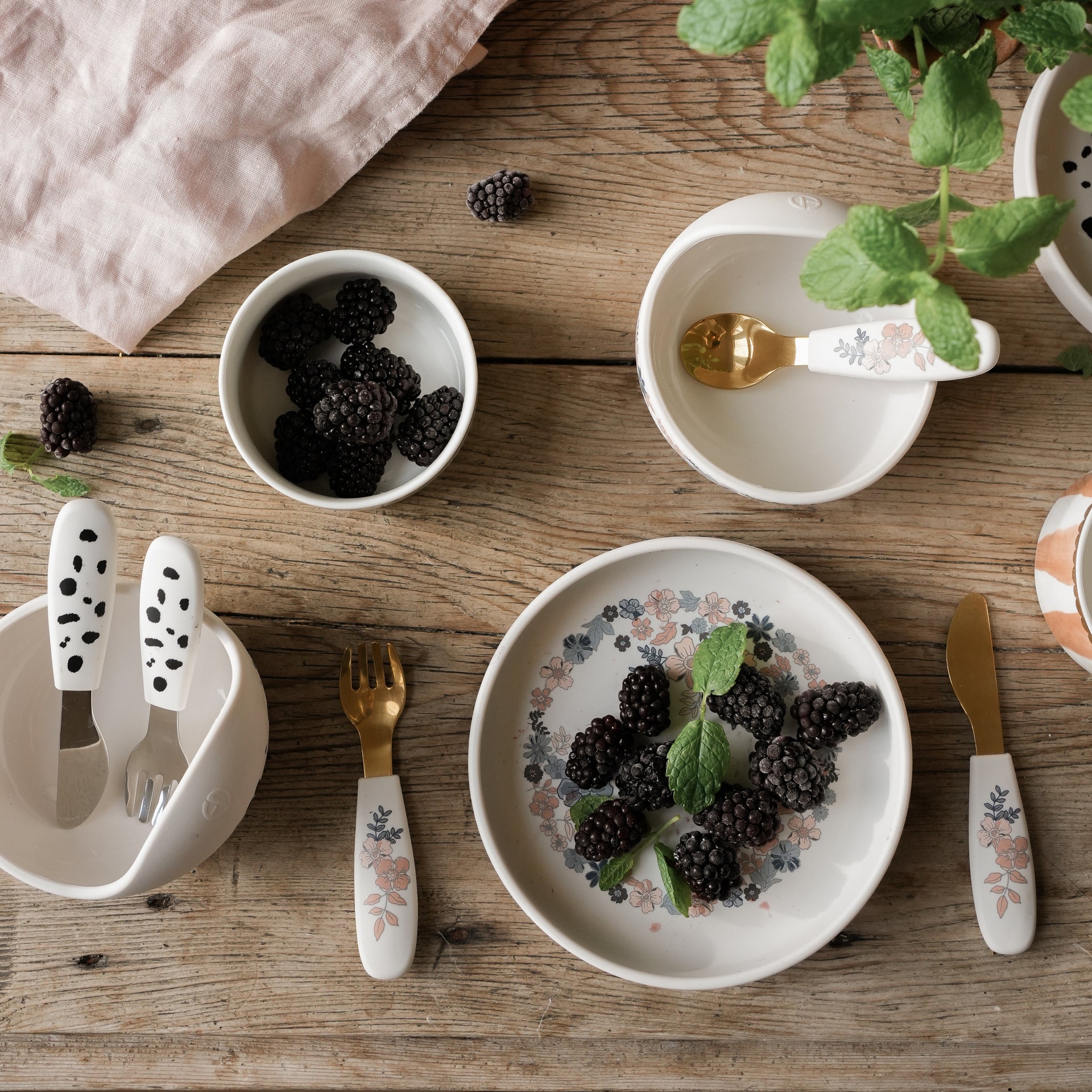 Elodie® Silikonski jedilni set Blue Garden Elodie Details