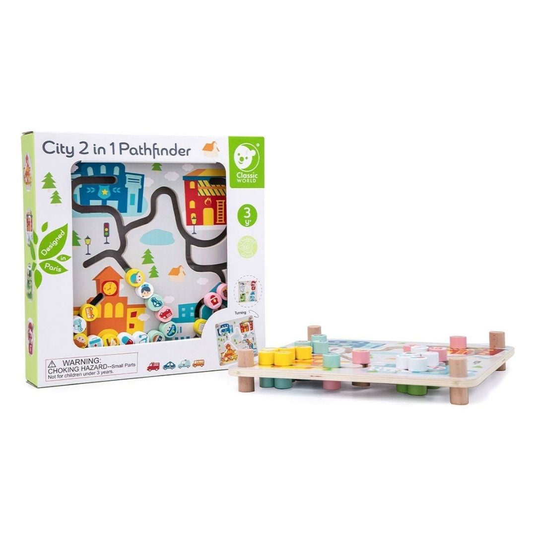 Classic World® Lesena aktivnostna tabla 2 v 1 Mesto Classic World