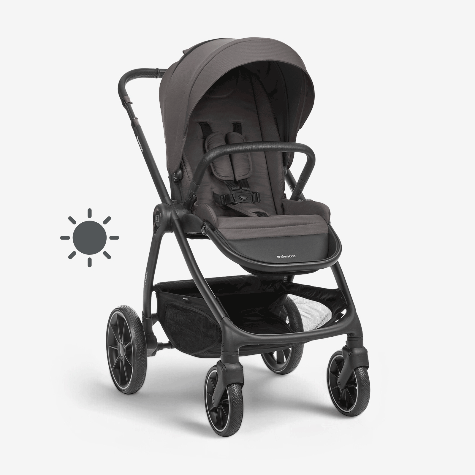 KikkaBoo® Otroški voziček s košaro 3v1 Modena Dark Grey KikkaBoo