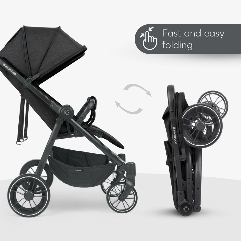 KikkaBoo® Otroški voziček za dvojčke Happy 2 Dark Grey KikkaBoo