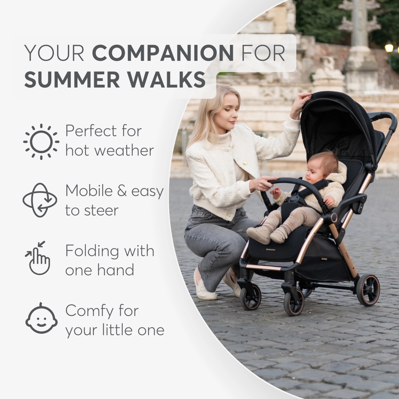 KikkaBoo® Otroški voziček Eden Black KikkaBoo