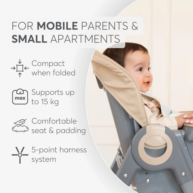 KikkaBoo® Otroški stol za hranjenje Comfy+ Pink KikkaBoo