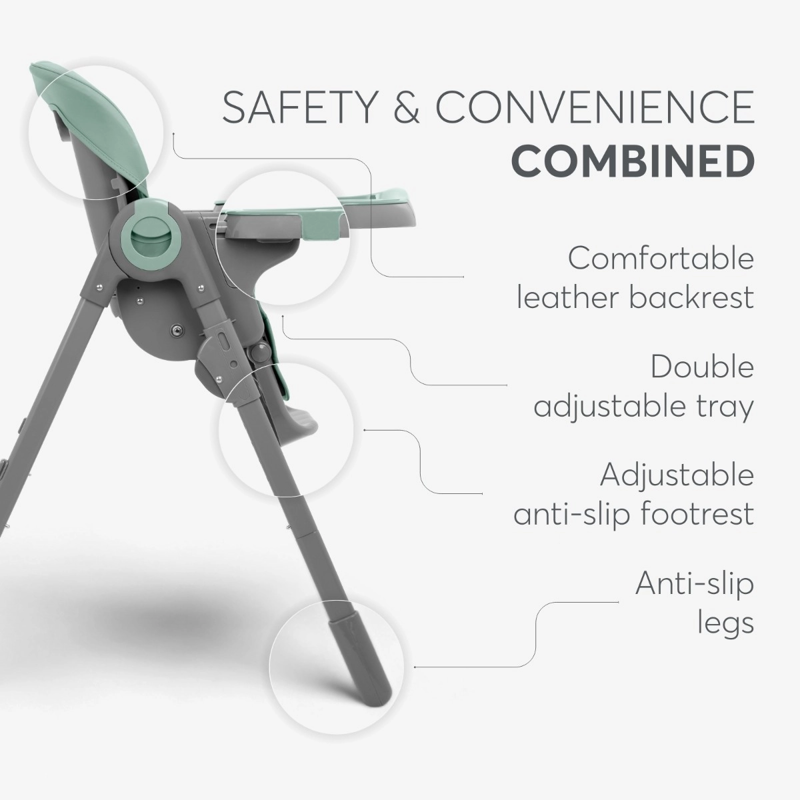 KikkaBoo® Otroški stol za hranjenje Comfy+ Grey KikkaBoo