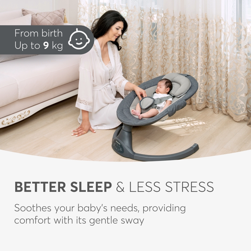 KikkaBoo® Električni gugalnik Codie Light Grey 2025 KikkaBoo