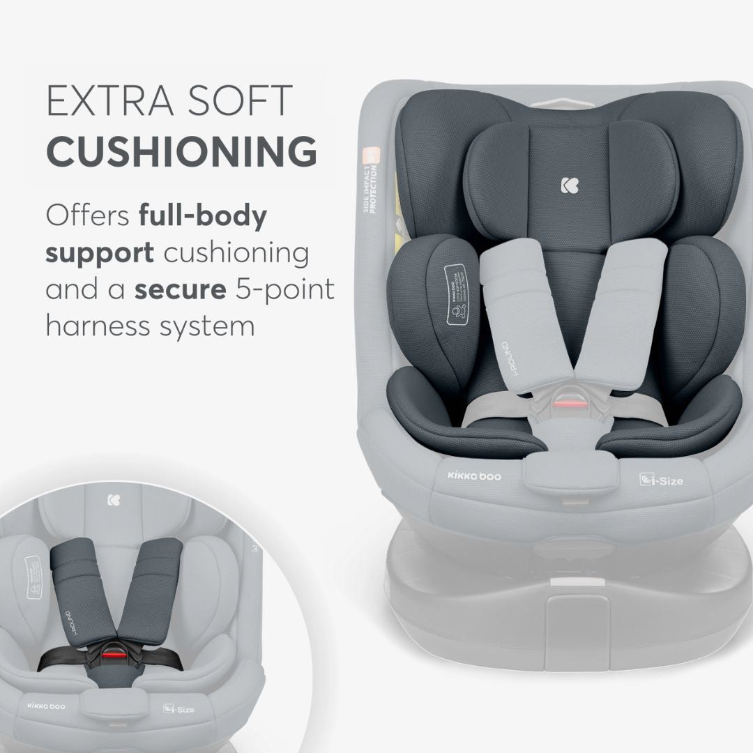 KikkaBoo® Otroški avtosedež 360 i-Round i-SIZE (40-150 cm) Dark Grey KikkaBoo