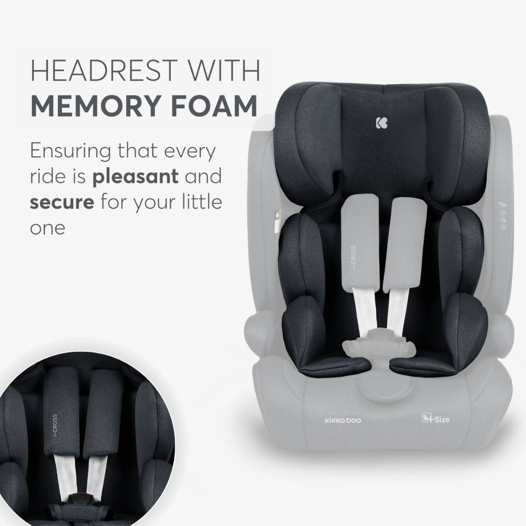 KikkaBoo® Otroški avtosedež i-Cross i-SIZE (76-150 cm) Dark Grey KikkaBoo