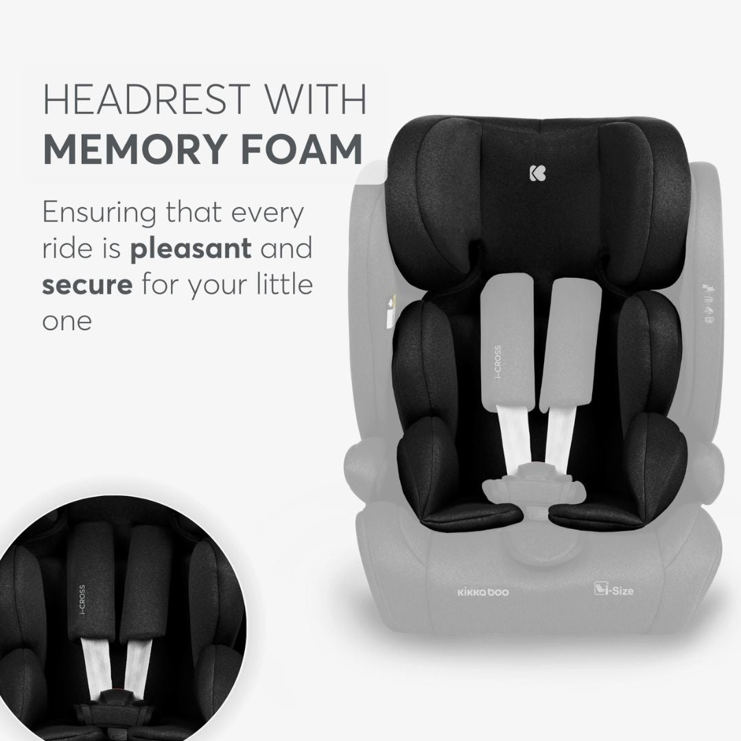 KikkaBoo® Otroški avtosedež i-Cross i-SIZE (76-150 cm) Black KikkaBoo