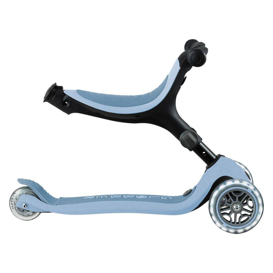 Globber® Zložljivi otroški skiro GO UP Active ECO s svetlečimi kolesi Blueberry Globber