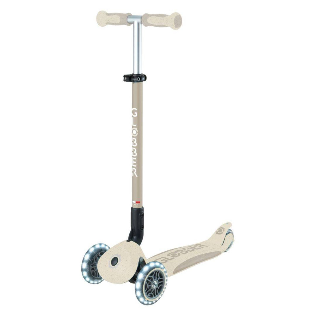 Globber® Zložljivi otroški skiro GO UP deluxe 360° s svetlečimi kolesi Taupe Globber