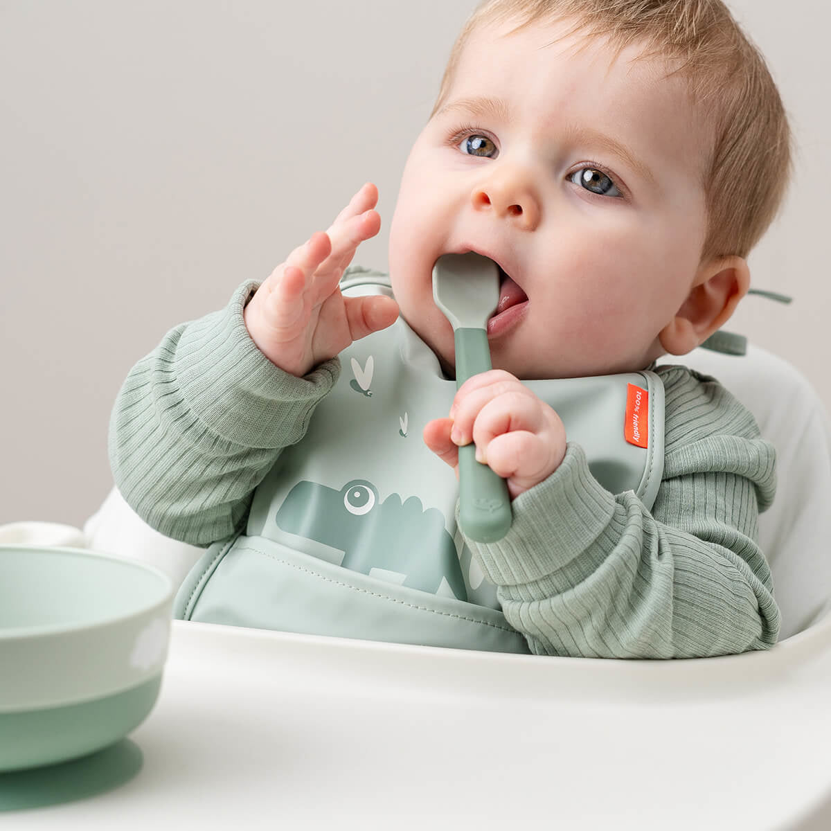 Done by Deer® Set žličk za uvajanje Foodie Blue Done by Deer