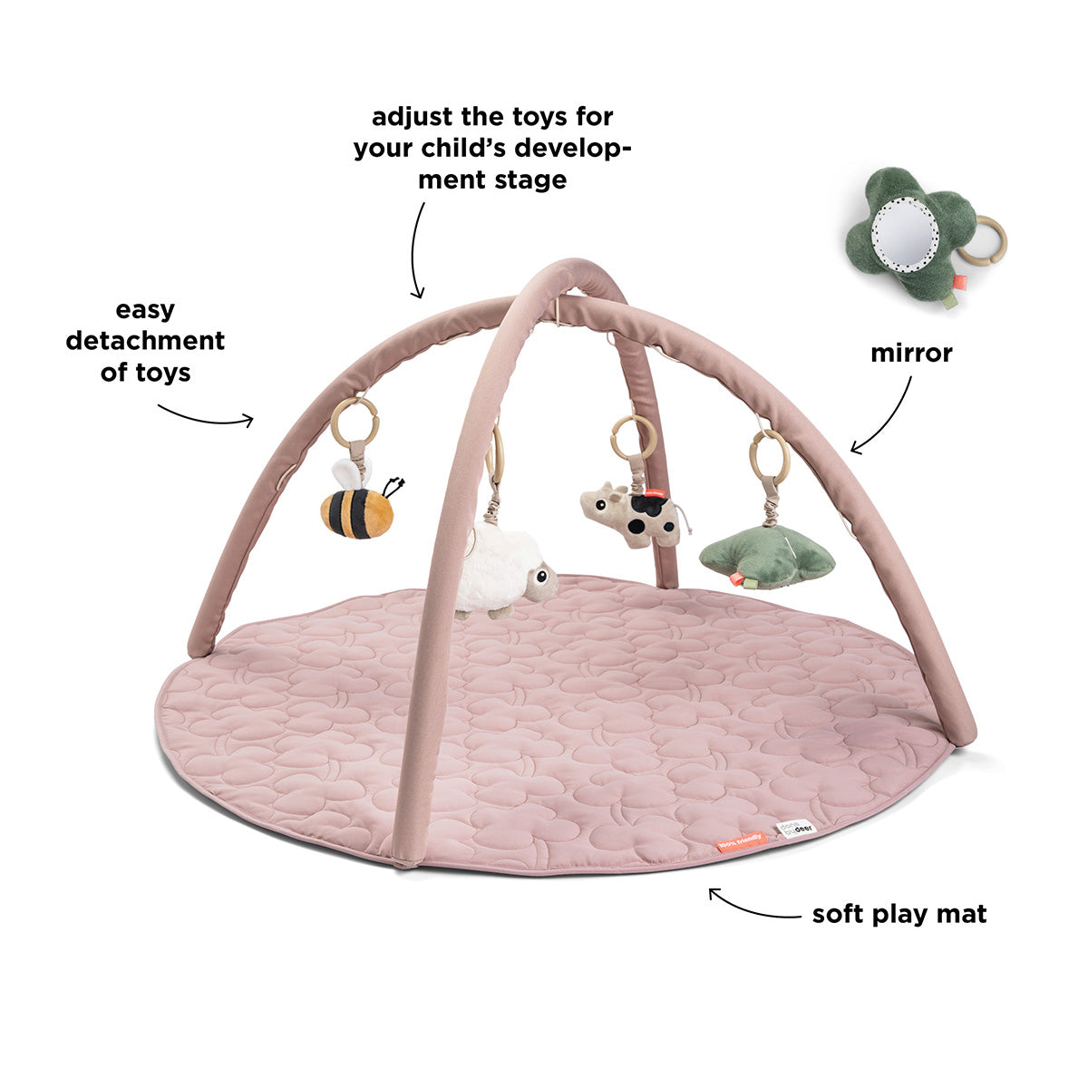 Done by Deer® Igralna podloga z lokom Tiny Farm Powder Done by Deer