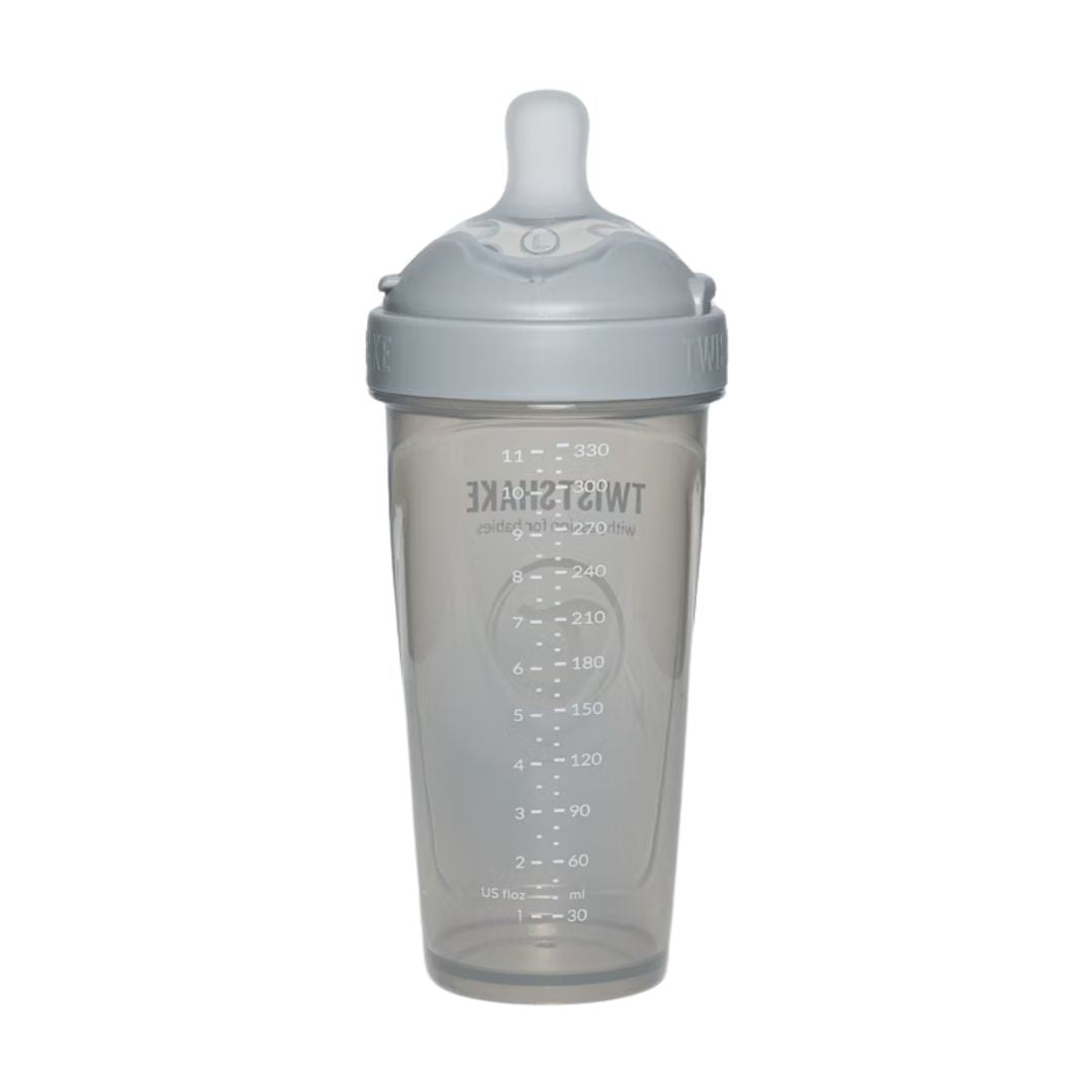 Twistshake® Steklenička PRO Double Anti-Colic 330ml Pastel Grey Twistshake