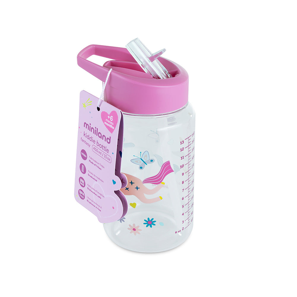 Miniland® Steklenička s slamico 450ml Fantasy Miniland