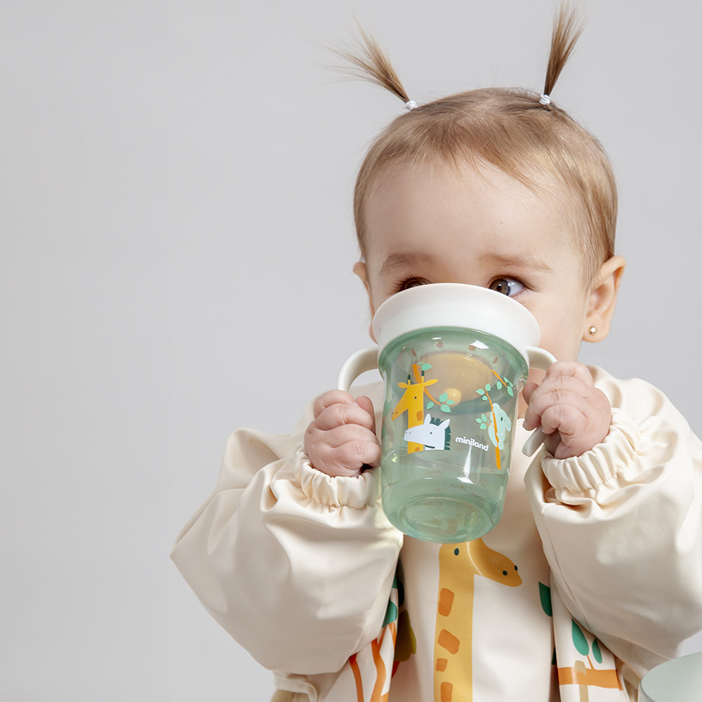 Miniland® Lonček za učenje pitja 360° 270ml Jungle Miniland