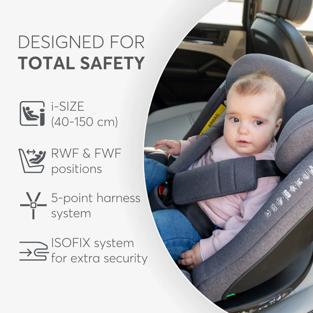 KikkaBoo® Otroški avtosedež 360 i-Secure i-SIZE (40-150 cm) Black KikkaBoo