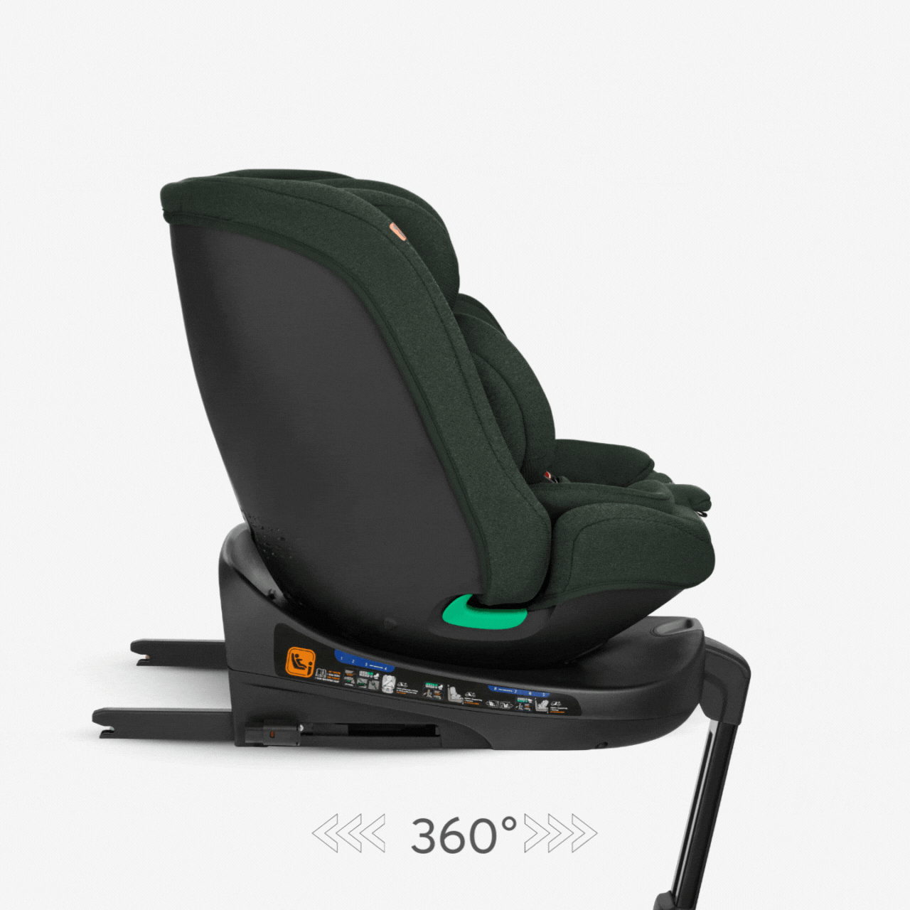 KikkaBoo® Otroški avtosedež 360 i-Secure i-SIZE (40-150 cm) Army Green KikkaBoo