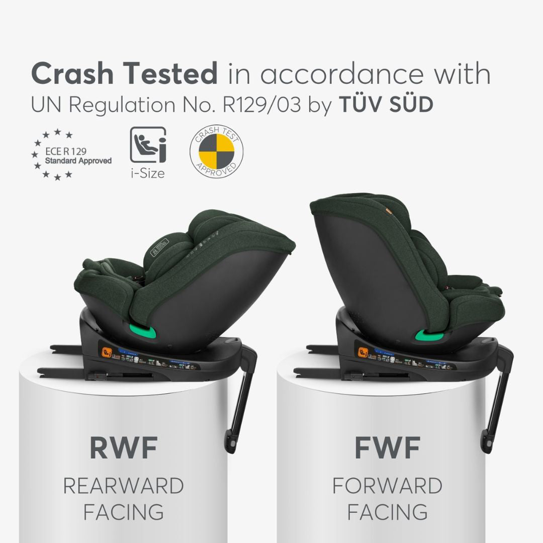 KikkaBoo® Otroški avtosedež 360 i-Secure i-SIZE (40-150 cm) Army Green KikkaBoo